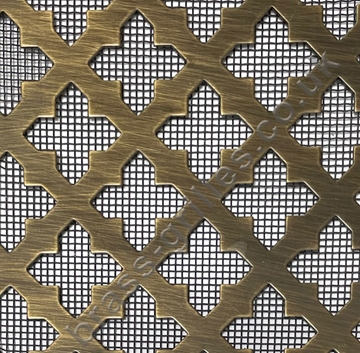 Antique Brass 23mm Cross Grille with Fine Mesh Backing