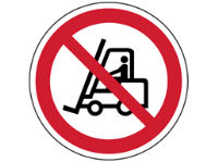 Fork lift truck prohibited symbol floor graphic marker.