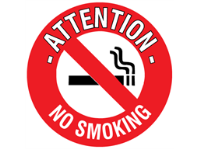 Attention no smoking floor marker