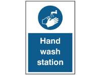 Hand wash station symbol and text sign