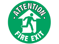 Attention fire exit floor marker