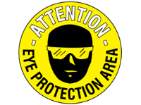 Attention eye protection area floor marker