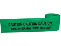 Caution geothermal pipe below tape.