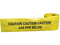 Caution gas pipe below tape.