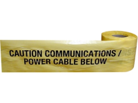 Caution communications power cable below tape.