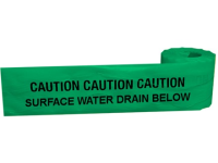 Caution surface water drain below tape.