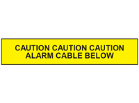 Caution alarm cable below tape.