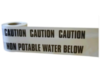 Caution non potable water below tape.