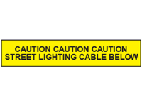 Caution street lighting cable below tape.