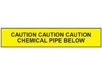 Caution chemical pipe below tape.