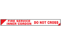 Fire service inner cordon, do not cross barrier tape