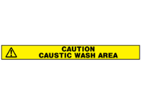 Caution, caustic wash area barrier tape