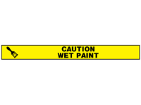 Caution wet paint barrier tape