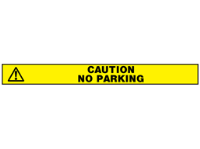 Caution no parking barrier tape