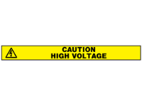 Caution high voltage barrier tape