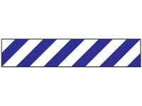 Heavy duty barrier tape, blue and white chevron.