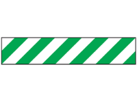 Heavy duty barrier tape, green and white chevron.