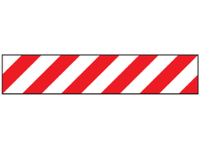 Heavy duty barrier tape, red and white chevron.