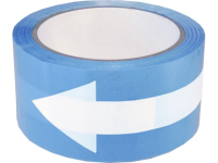 Safety and floor direction tapes, white arrow on blue.