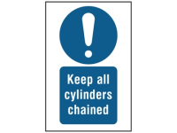Keep all cylinders chained symbol and text sign.
