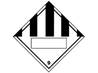 Hazardous solid, class 9, hazard diamond label (with write on panel)