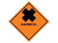 Harmful hazard warning diamond sign