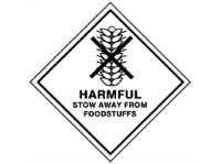 Harmful stow away from foodstuffs hazard warning diamond sign