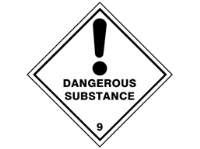 Dangerous substance 9 hazard warning diamond sign