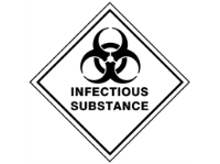 Infectious substance hazard warning diamond sign