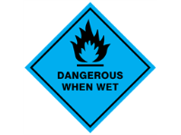 Dangerous when wet hazard warning diamond sign