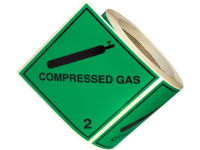Compressed gas, class 2, hazard diamond label