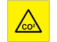 CO2 (carbon dioxide) symbol label.