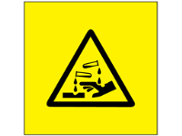 Corrosive symbol labels.