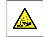 Caution corrosive symbol safety sign.