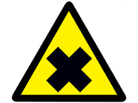 Harmful hazard warning symbol label.