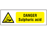 Danger sulphuric acid safety sign.