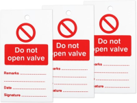 Do not open valve tag.