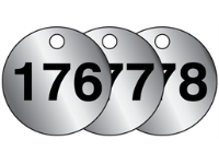Aluminium valve tags, numbered 176-200