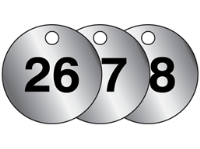 Aluminium valve tags, numbered 26-50