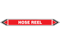 Hose reel flow marker label.
