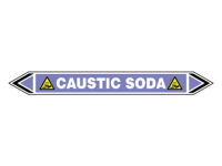 Caustic soda flow marker label.