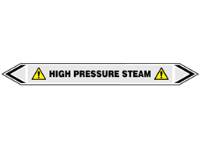 High pressure steam flow marker label.