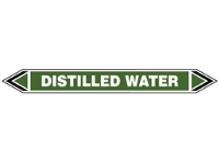 Distilled water flow marker label.