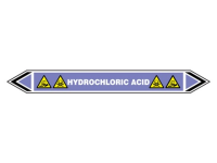 Hydrochloric acid flow marker label.