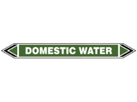 Domestic water flow marker label.