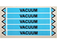 Vacuum flow marker label.