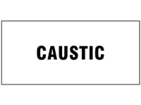 Caustic pipeline identification label