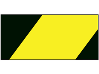 Hazard warning black and yellow pipeline identification tape.