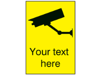 CCTV signs with custom text, portrait