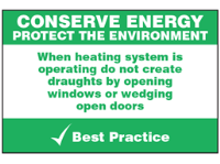 Conserve heating sign.